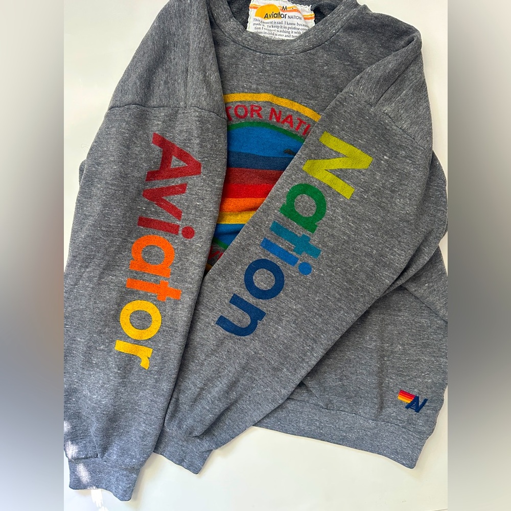 Aviator Nation Gray Crewneck Venice Beach, CA edition